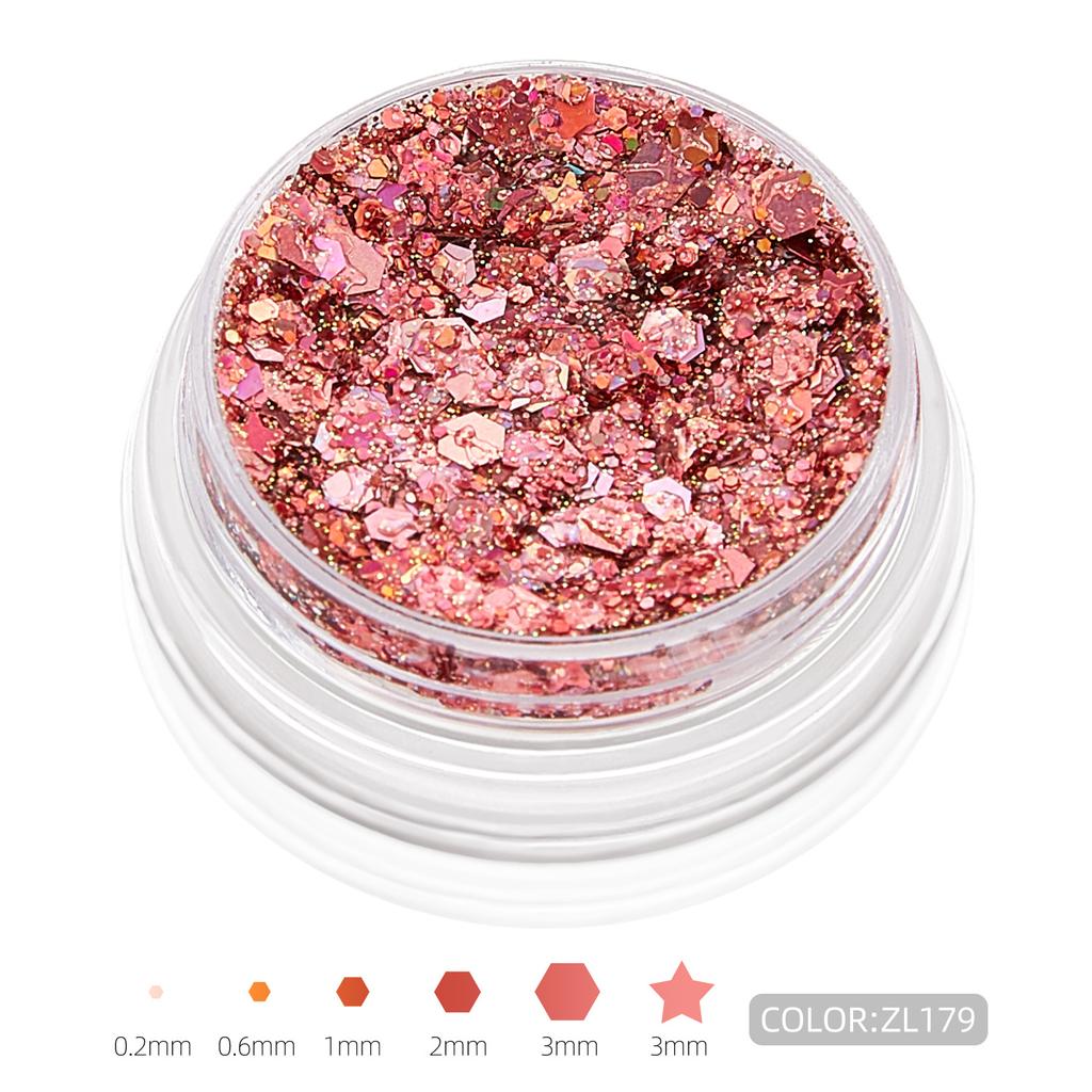 Popular Sequins Gel Glitter Gel Body Facial Hair Eye Stage Makeup Highlight Powder Sequins