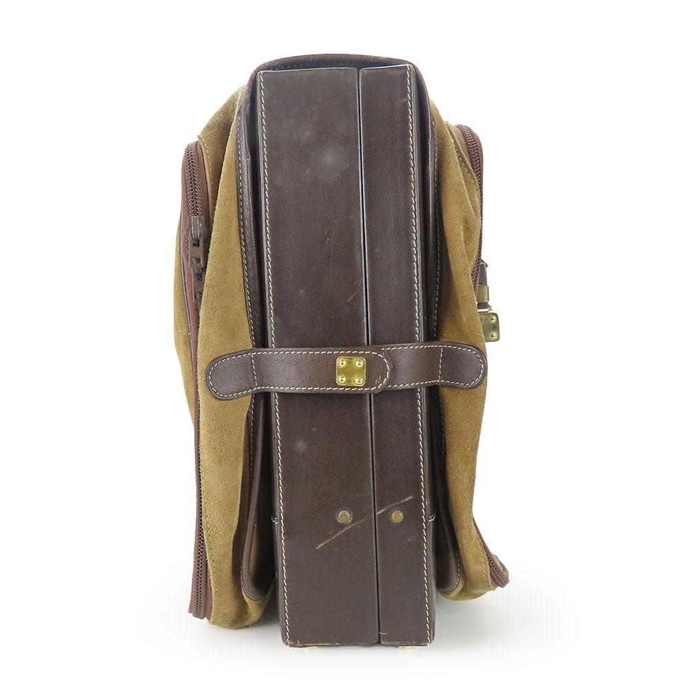 Used LOEWE Business Bag Leather Brown Beige Attache Case