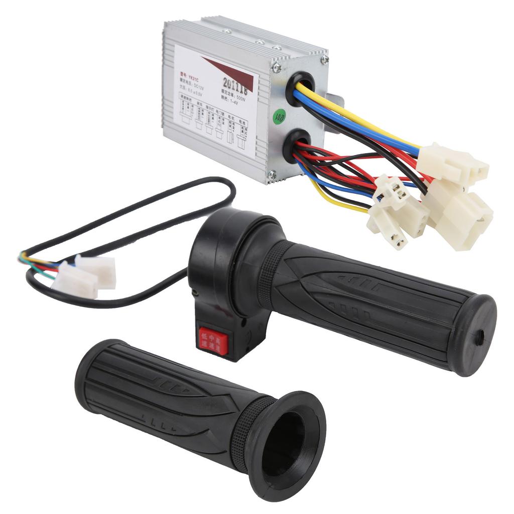 12V500W Bike Throttle Grips Brush Controller 3?Speed Handle Electric Bicycle Accessory