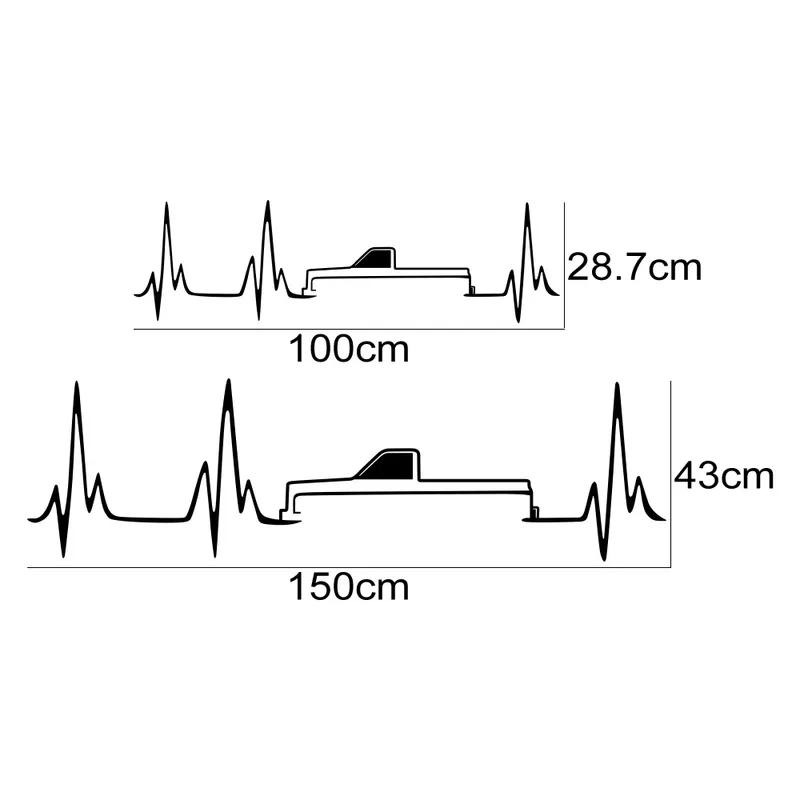 Graphics Heartbeat Pickup Body Side Sticker Car Tuning Decor Decal Wrap Decoration For Ford F150 Chevy Silverado GMC Sierra Auto