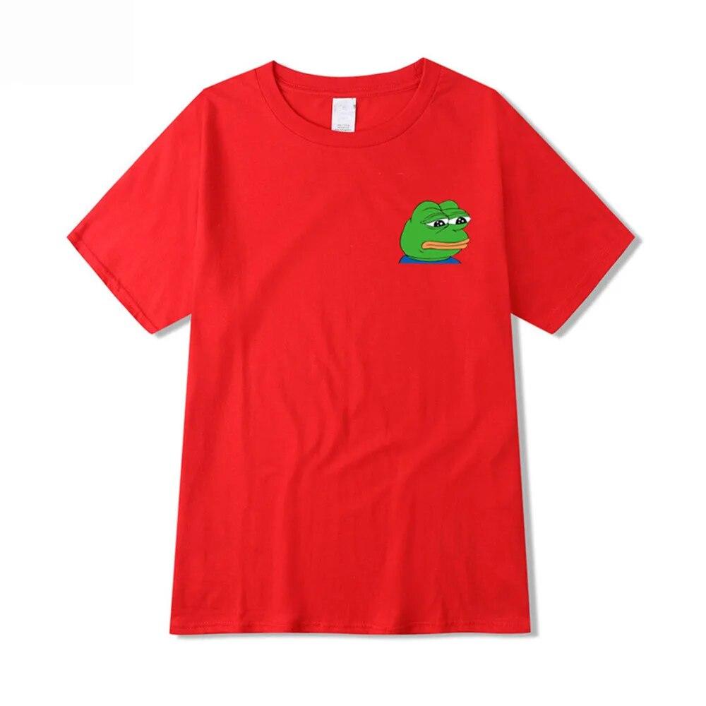 Летняя футболка унисекс Sad Frog Unisex Clothing Печатные забавные футболки Повседневные топы с короткими рукавами Хлопковая футболка для унисекс Свободная футболка
