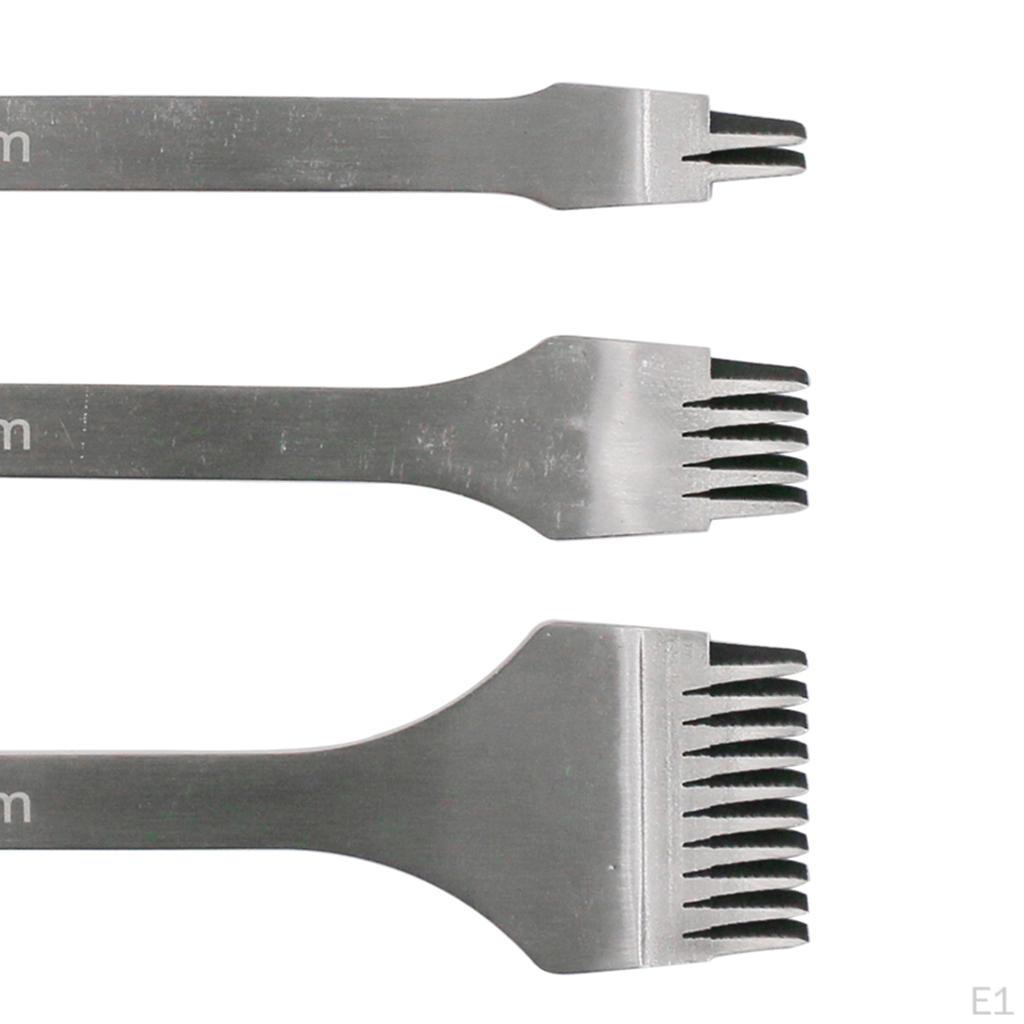 DIY кожаный инструмент из нержавеющей стали 2/5/10 зубцов плоские инструменты для рукоделия комплект дыроколов (2,7 мм,