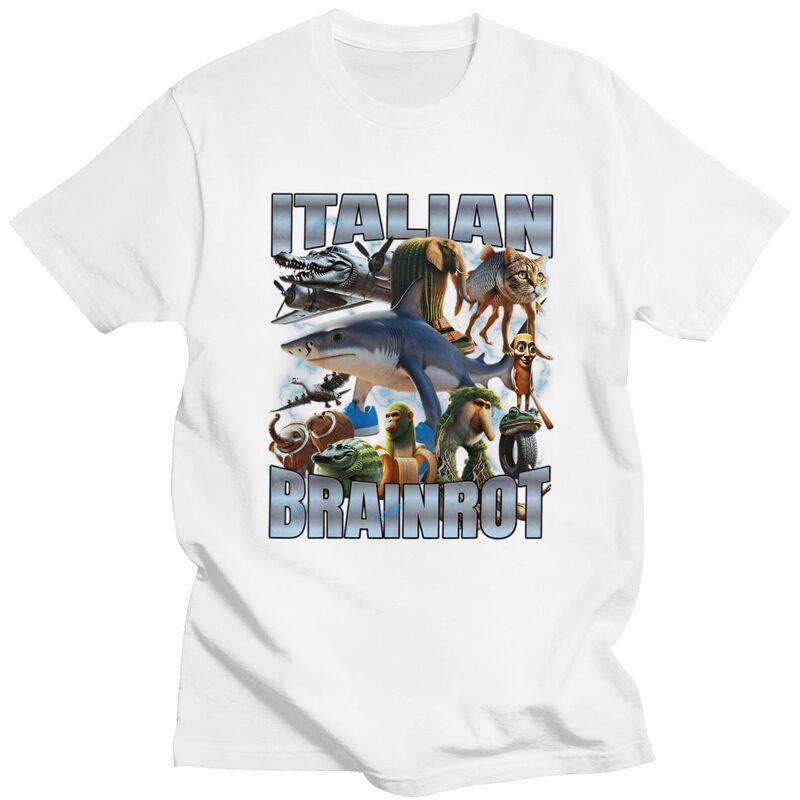 Italian Brainrot Meme Collage T Shirts Unisex ShortSleeve Tshirt Streetwear Casual Graphic Tee Tops Loose Oversized Clothes