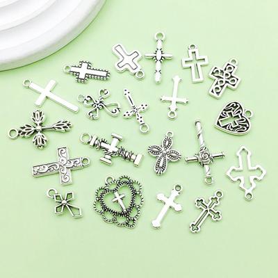 20 шт. Винтажные браслеты для DIY Материалы для изготовления ювелирных изделий Рукоделие Ручная работа Кресты Ожерелья Ретро Сплав Кресты Шармы Серьги