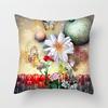 Подушка из полиэстера с рисунком подсолнуха, лотоса, лилии, розы, декоративная наволочка для домашнего кресла, автомобиля, дивана 45x45 см