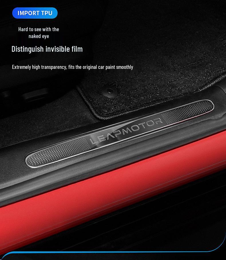 Накладка на порог двери Leapmotor C11/C01/T03, защитная пленка из ТПУ
