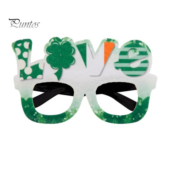 St. Patricks Day Glasses Shamrock Green Cartoon Letter Decor Unisex Party Hat Beer Eyewear Photo Prop Costume Accessories