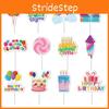 Birthday Party Cake Flag Decorations With Paper Flags For Celebrations Set Of 12