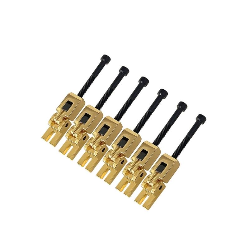 6Pcs Guitar Tremolo Bridge Saddles Set Double Locking System Locked Saddles Electric Guitar Tremolo Bridge Parts