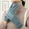 Full Finger Solid Color Women's Gloves Korean Style Mittens  Gloves German Fleece