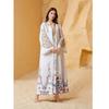 Cross-Border New Middle East Women Clothes Robe Rope Embroidery Dubai Travel Leisure White Plus Size Dresses Long Dress