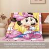 1pc Flannel Cute Minnie Mouse Cartoon Pattern 's Bed Sheet Sofa Blanket Birthday Gift Home Decoration