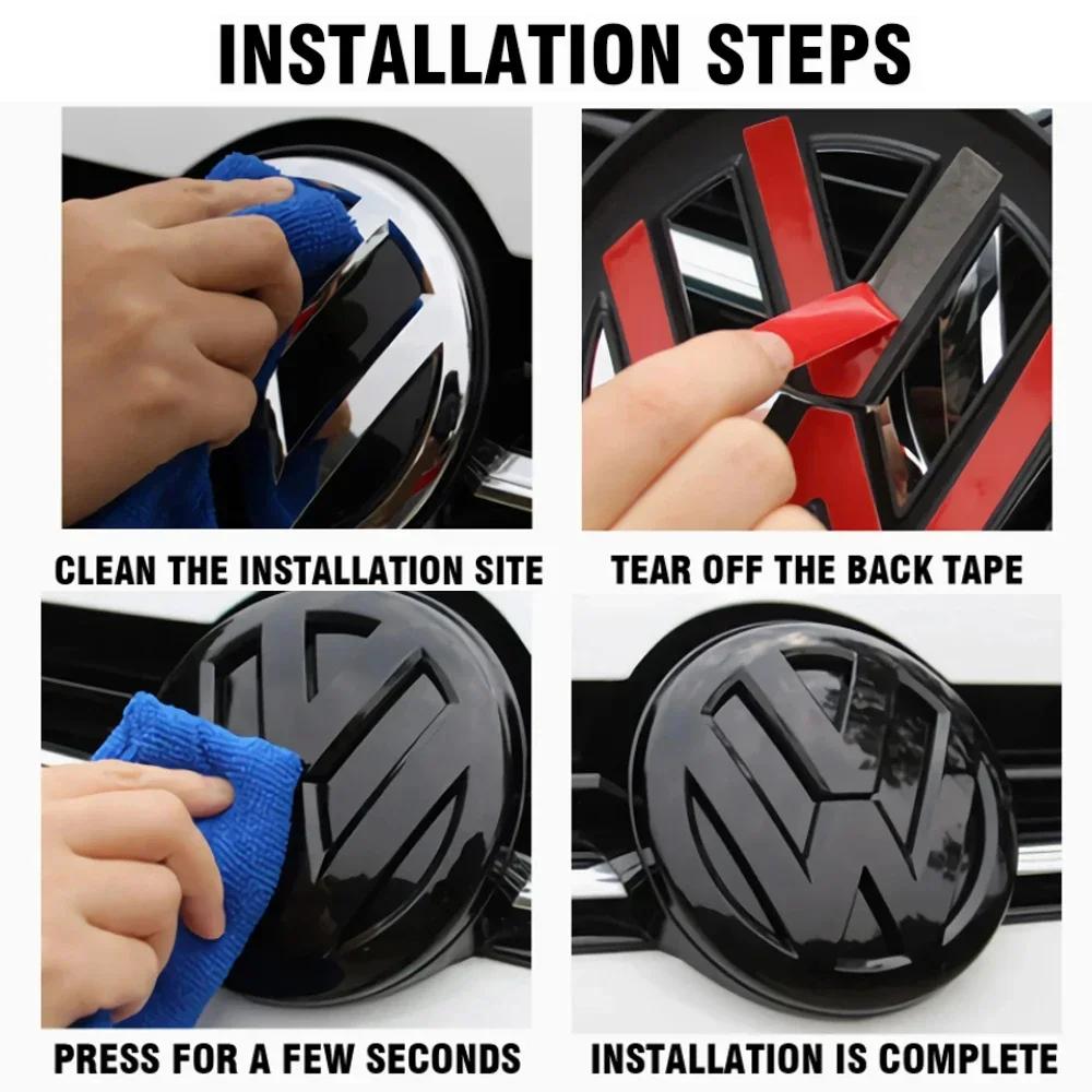 2026 Hot For VOLKSWAGEN VW VW Car Front Grill/Rear Emblem Lid Covers Logo Sticker For Volkswagen Polo 2011-now 6R0853600A 35D853