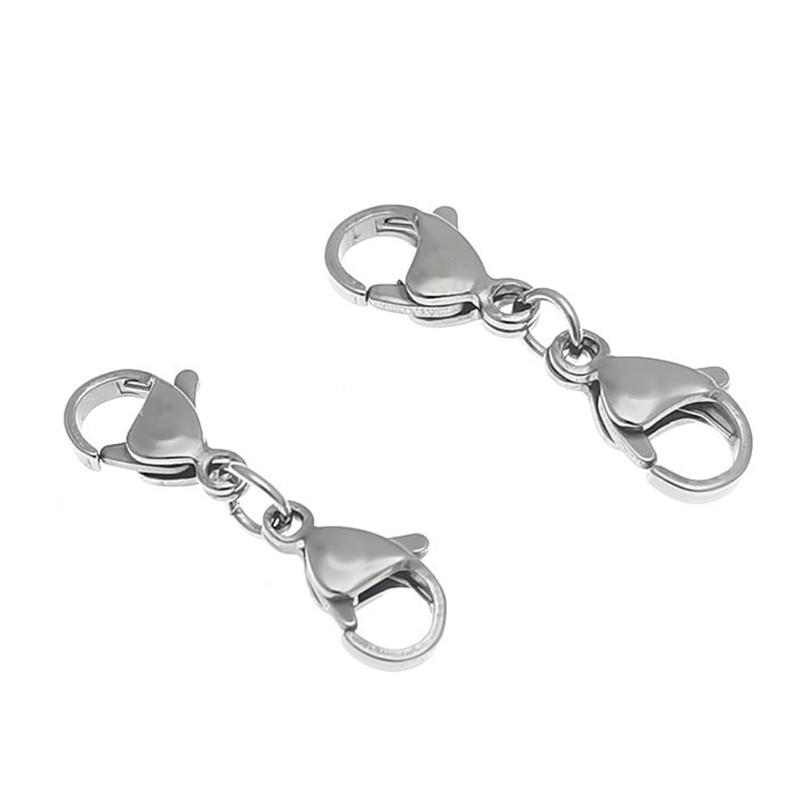 10 шт., маленький удлинитель браслета, ожерелье, укорачивающая застежка, удлинитель браслета, двойная застежка-лобстер, удлинитель