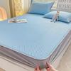 JingJingRS Summer Ice Silk Fitted Sheet Mat Set