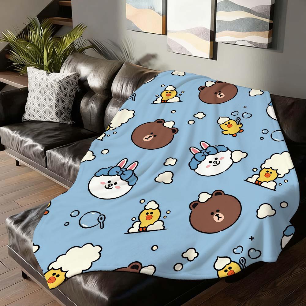 Мультяшная милая одеяло C Cony B Brown для дивана, офиса, кровати, самолета, путешествий, сна, чтения, отдыха, кемпинга, мягкое и теплое