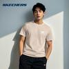 Skechers Спортивный Стиль Жизни Весна/Лето 25 Мода Универсальная Круглый Вырез Дышащая Короткий Рукав Футболка Унисекс Топы Светло-Коричневый L225U071-0046