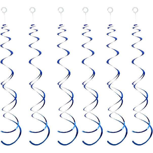 30 Pieces Gold Hanging Swirl Decorations Plastic Streamer Party Swirl Spiral Decorations for Ceiling, Wedding Baby Shower Birthday Party Supply