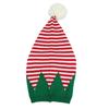 Knitted Christmas Hat For Adults Unisex Cute Green Red Striped Xmas Hat For New Year Festive Party