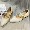 Women Pumps Genuine Leather Shoes for Women Prong Toe Chunky Heel Shoes Shallow Low Heel Mary Janes Handmade Shoes