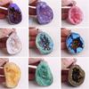 Agate Geode Pendants Necklace Woman Crystal Earring with Gold Silver Luckly Rim Guardian Trinkets