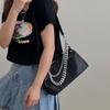 Новые сумки через плечо Advanced Women's Temperament Black Dual Purpose Chain Axillary Bags Fashion Trend Niche Leisure Commuter Bags