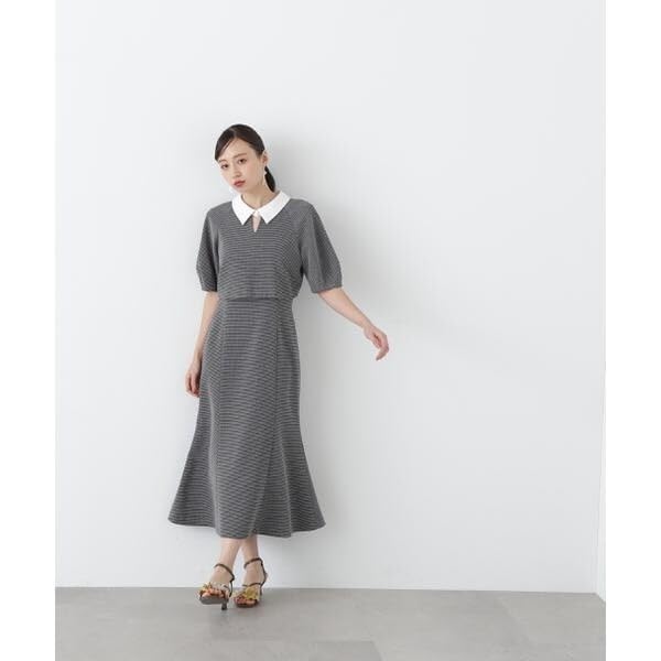 JILL by JILL STUART Casual Dress [Pre-order: Arrives mid- to late March] Front Slit Collar Layered Dress, Women's, Beige