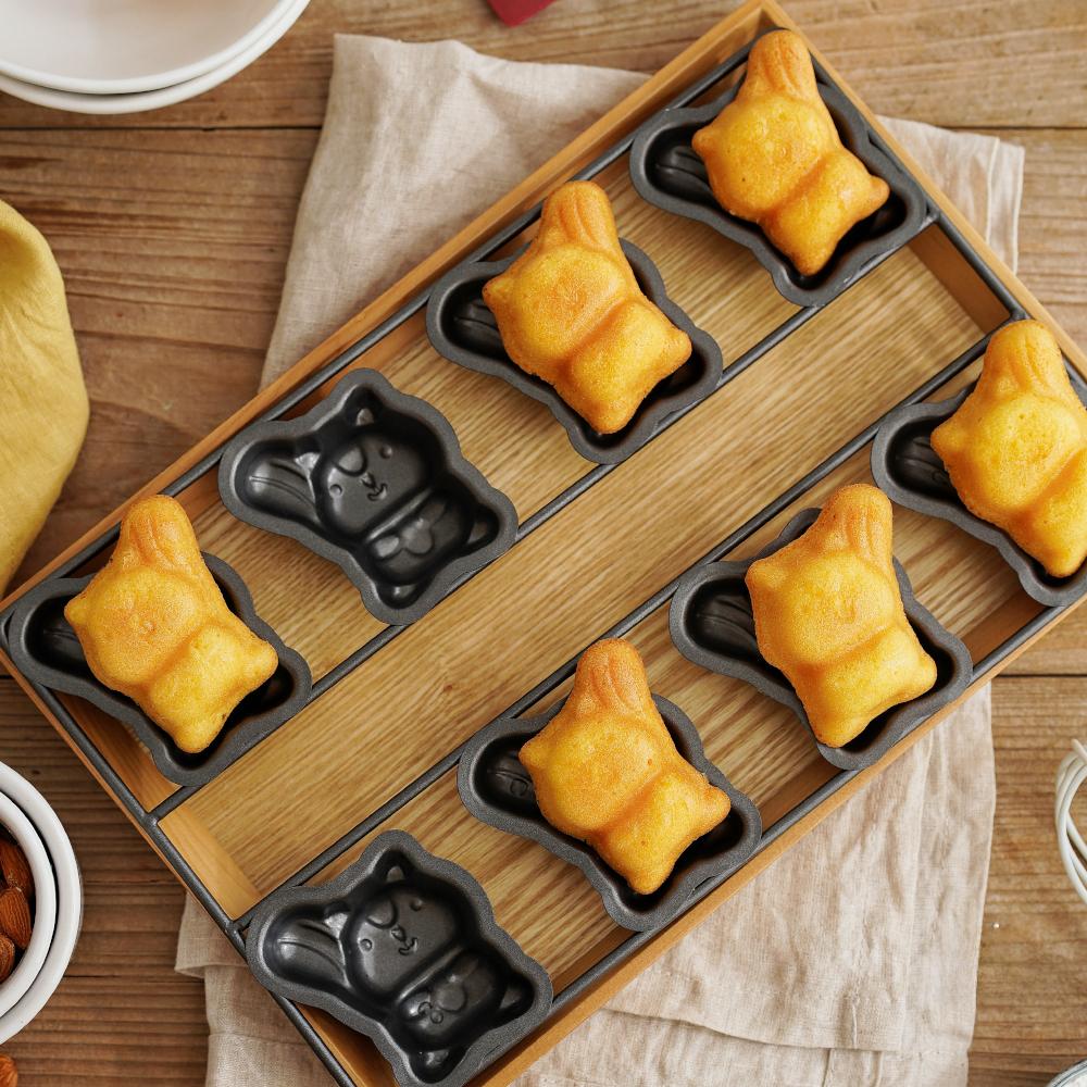 Chiyoda 8-Cavi Cartoon Panda Madeleine Baking Tray 3D Bear Cake Mold Chinese Sle Pure Color Kitchen Baking Utensils