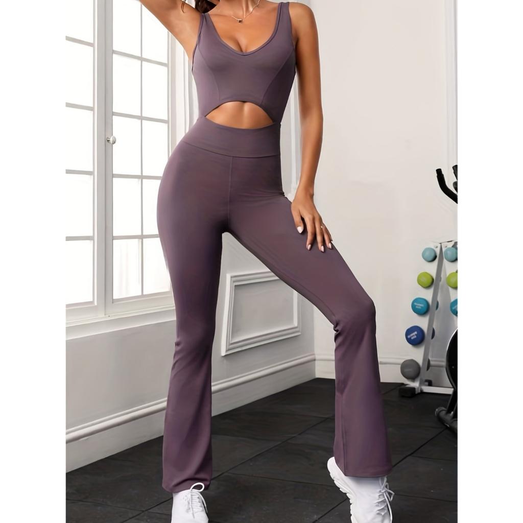 Цельный комбинезон для фитнеса, женский однотонный боди, бесшовный комбинезон с открытой спиной, спортивная одежда для йоги