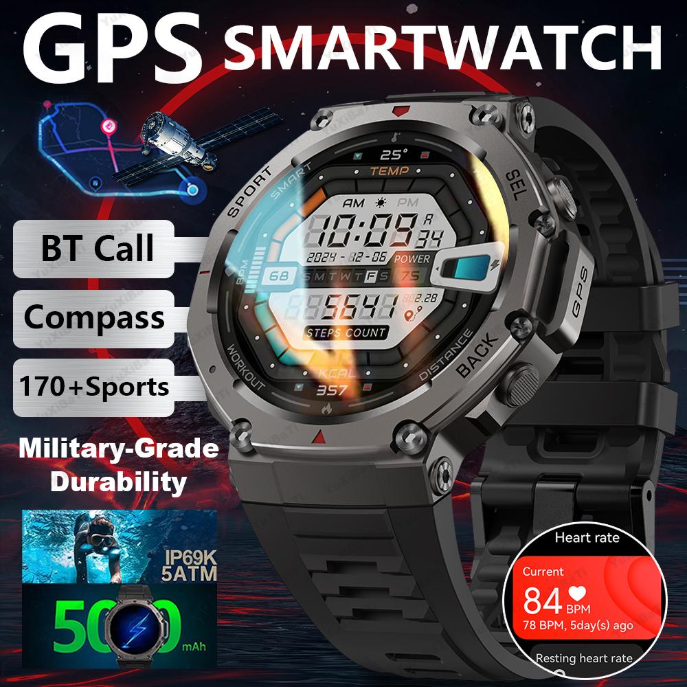 Новые DM58 GPS Смарт-часы для мужчин Голосовой помощник BT Беспроводной вызов Бизнес Спорт на открытом воздухе IP69 Водонепроницаемые наручные часы для Android IOS