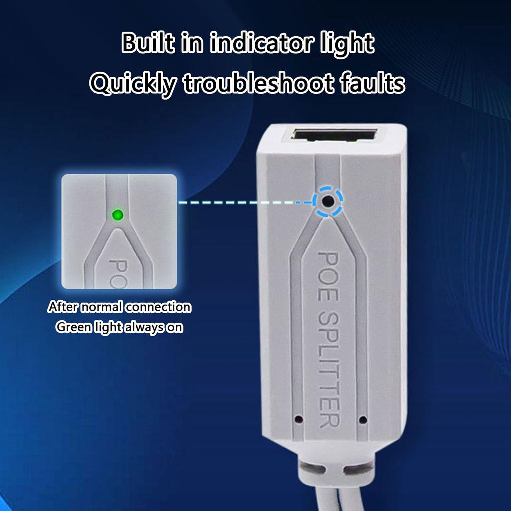 Разветвитель PoE Type C с портом RJ45, портом Type C, 48 В на 5 В 2,4 А, питание 10/100 Мбит/с для устройств без PoE, соответствует IEEE802.3af