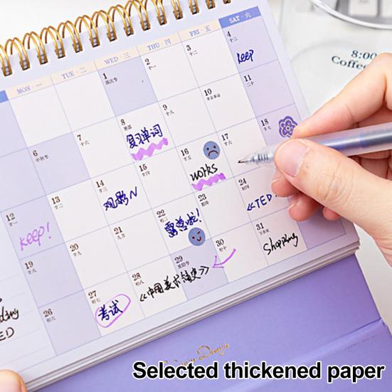 Мини настольный календарь 2026 Янв.2026 - Дек.2026 12-месячный планировщик Двойной проволочный переплет Стоячий перекидной Маленький настольный календарь для дома и офиса
