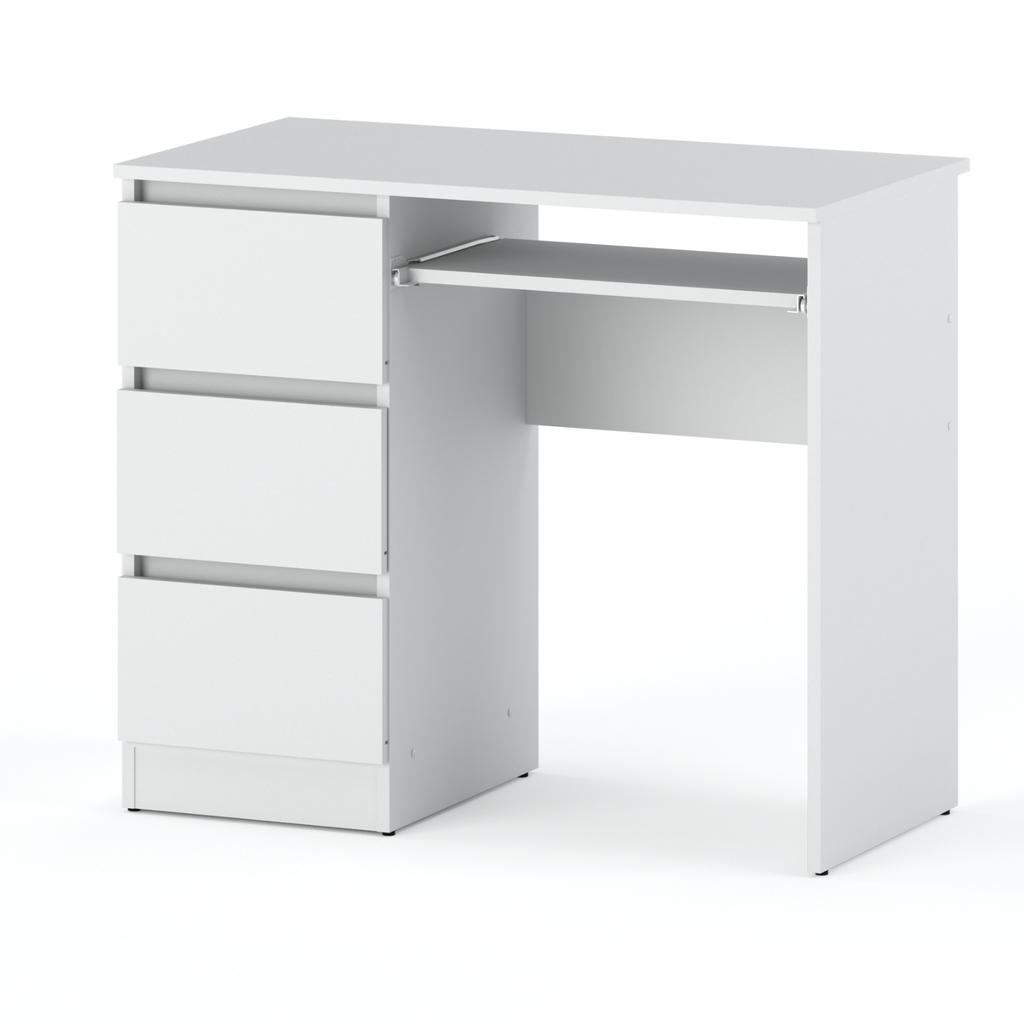 White Computer Desk 3 Drawers 90 CM School Gaming Furniture