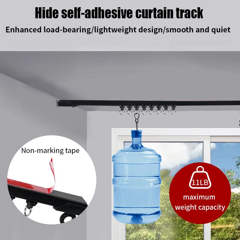 Самоклеящаяся карнизная система без сверления для гладкого потолка или стены, штанга для штор для дома, спальни, душа, шкафа и автодома