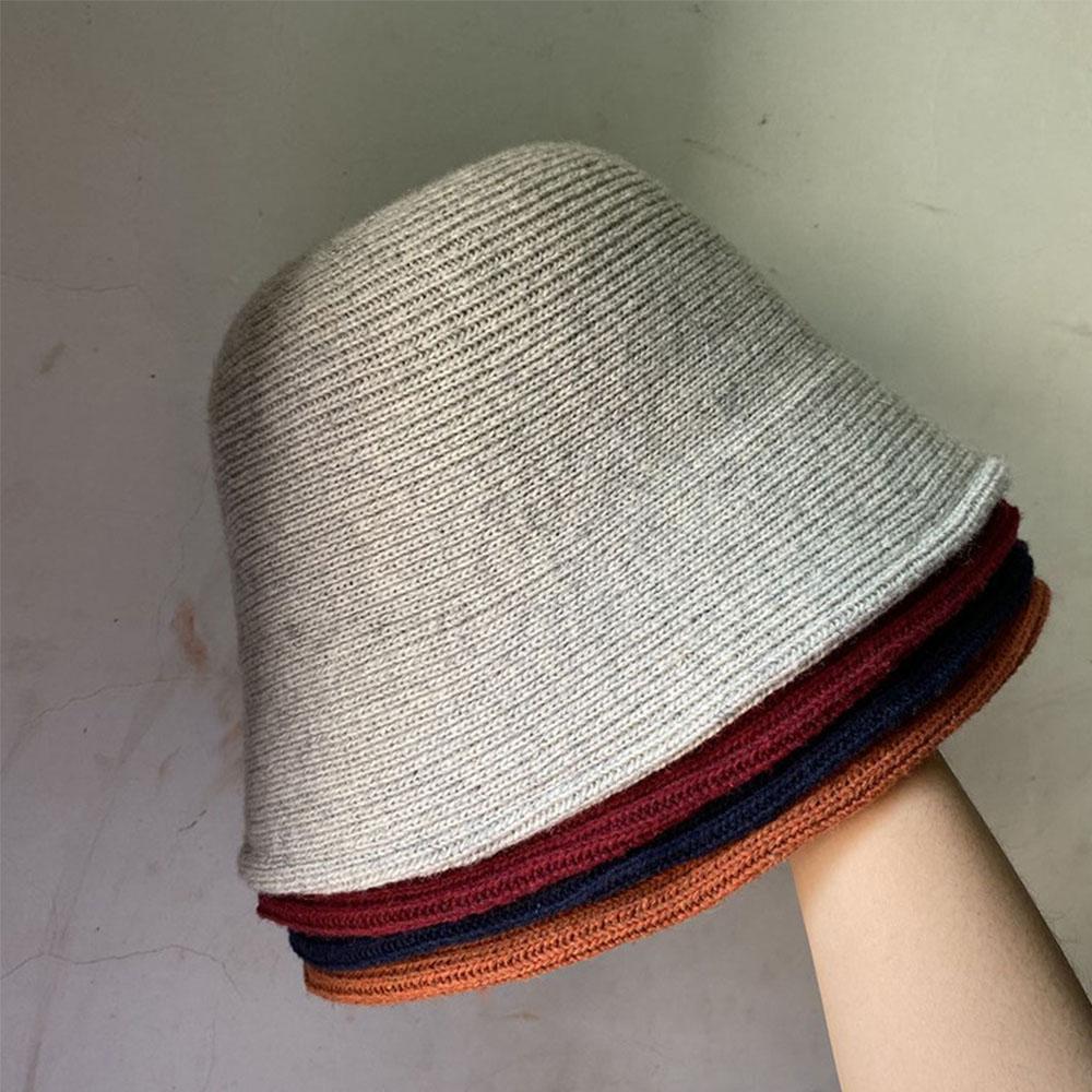 Fashion Women Winter Knitted Thicken Autumn Bucket Hat Warm Hats Felt Wool Hat Fishing Cap