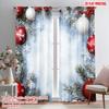 2 шт., 2D печать на плоскости Креативные шторы Рождественские украшения Снег Праздничный (3) Универсальный полиэстер (без удилища) Домашнего декора