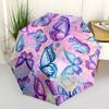 1pc Butterfly Print Automatic Umbrella - 8-Rib Durable Frame, Portable Fashion Accessory & Holiday Gift yy251117180