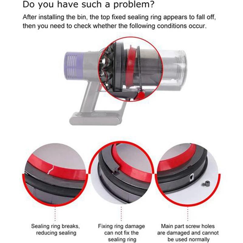 Запасное уплотнительное кольцо для верхней части пылесборника для пылесоса Dyson V10 SV12