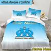 Custom Name Golden Marseille Emblem Bedding Set 3PCS Duvet Cover Closure Includes 1 Duvet Cover & 2 Pillowcases for All Seasons Bedroom Decor