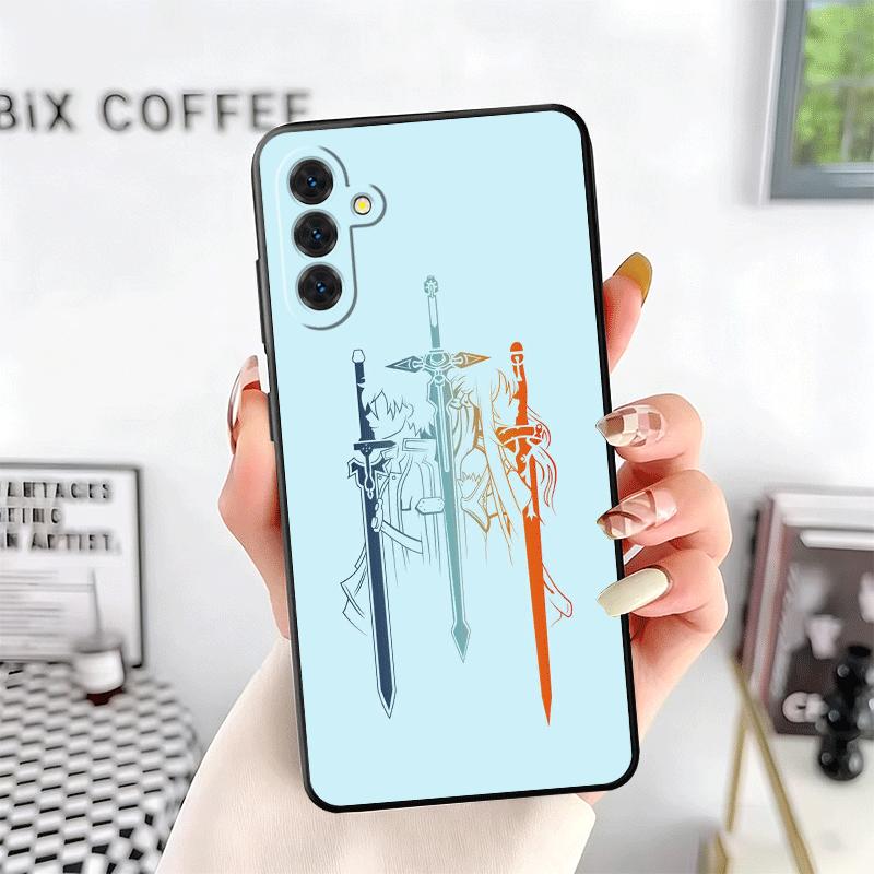 S-Меч O-Онлайн Аниме SAO Мягкий Чехол для Телефона для Samsung A17 A37 A57 A16 A26 A36 A56 A15 A25 A35 A55 A14 A24 A34 A54 A13 A23 A33 A