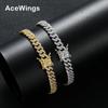 BB237 6mm Brass Cubic Zircon Cuban Bracelet Fashion Women Chain Bracelets