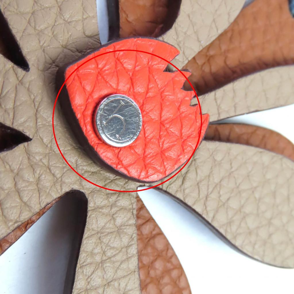 HERMES charm Petite Ash Magnolia Brown orange leather Women Used