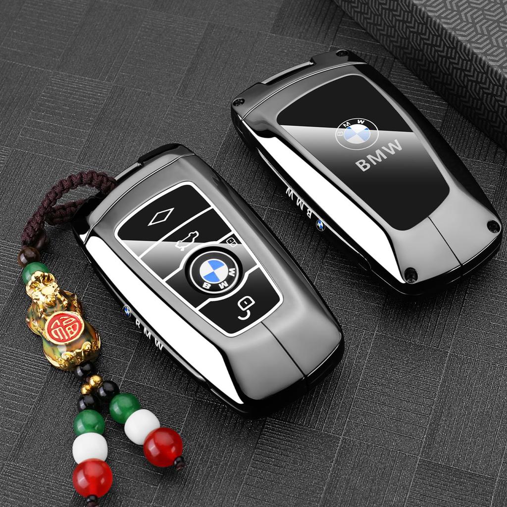 EUCQ6 Zinc Alloy Leather Car Remote Key Case for BMW F10 F11 F20 F25 F30 F31 F34 G20 G30 X3 X4 I3 M3 M4 1 3 5 Series Accessory