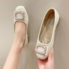 2024 Ladies Loafers Fashion Ladies Square Toe Pumps Women Outdoor Casual Comfortable Belt Heel Shoes Women Shoes for Women