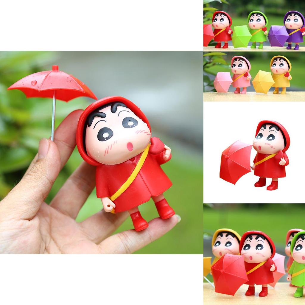 Raincoat Shinchan Anime Pvc Model Figure For Home Decor And Gift Special Characters Included