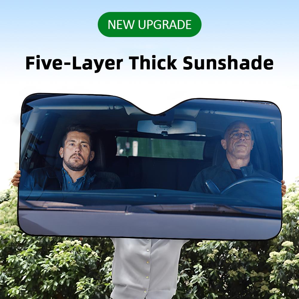 L-Law and O-Order Sun Visor Car Front Window Windshield Sunshade Five-Layer Aluminum Foil UV Protector Heat Shield