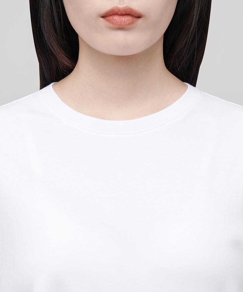 MUSINSA STANDARD WOMAN Женская укороченная футболка с круглым вырезом [Белый]