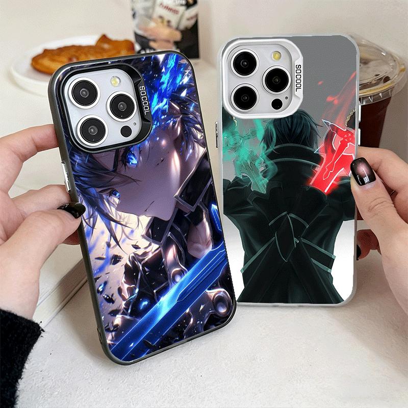 Чехол для телефона Sword Art Online Kirito Ударопрочный для iPhone 17 Air 16 16E 15 Pro Max 14 Plus 13 Mini 12 Задняя крышка Противоударный Fundas