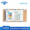 2600PCS 130 Values 1/4W 1% Metal Film Resistor Assorted Kit 1~3M Ohm Resistance 0.25W Resistors High-Quality