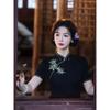 Cheongsam dress black new Chinese-style female mother middle-aged and thin new long improved high-end high-grade dress